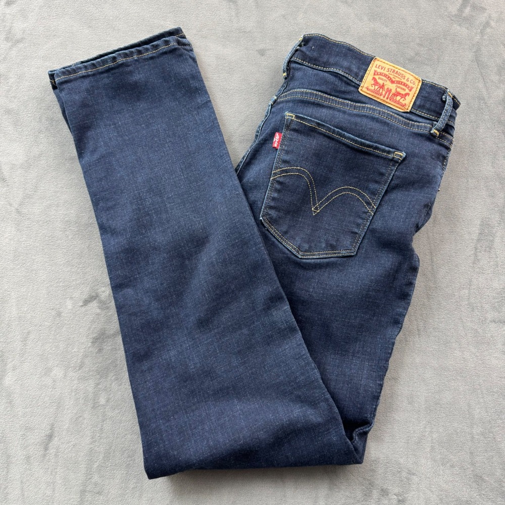 Levis Classic Straight Jeans Womens 10 Dark Indigo Blue Denim Mid Rise Pants